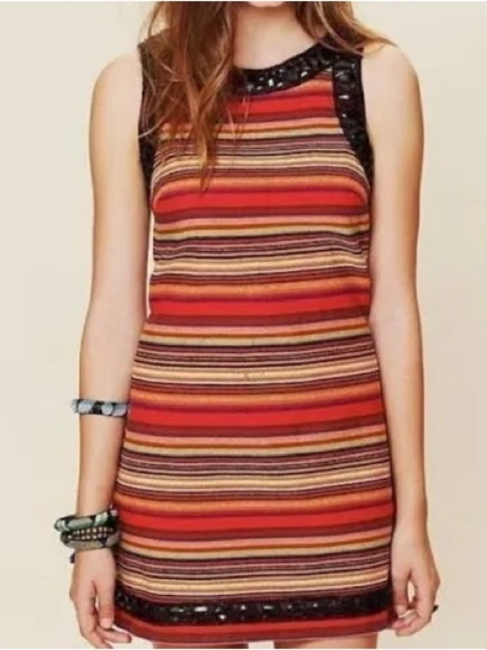 Free People Dresses & Skirts - Free People New Romantics Shift Dress Size 2 Boho Beaded Embellished